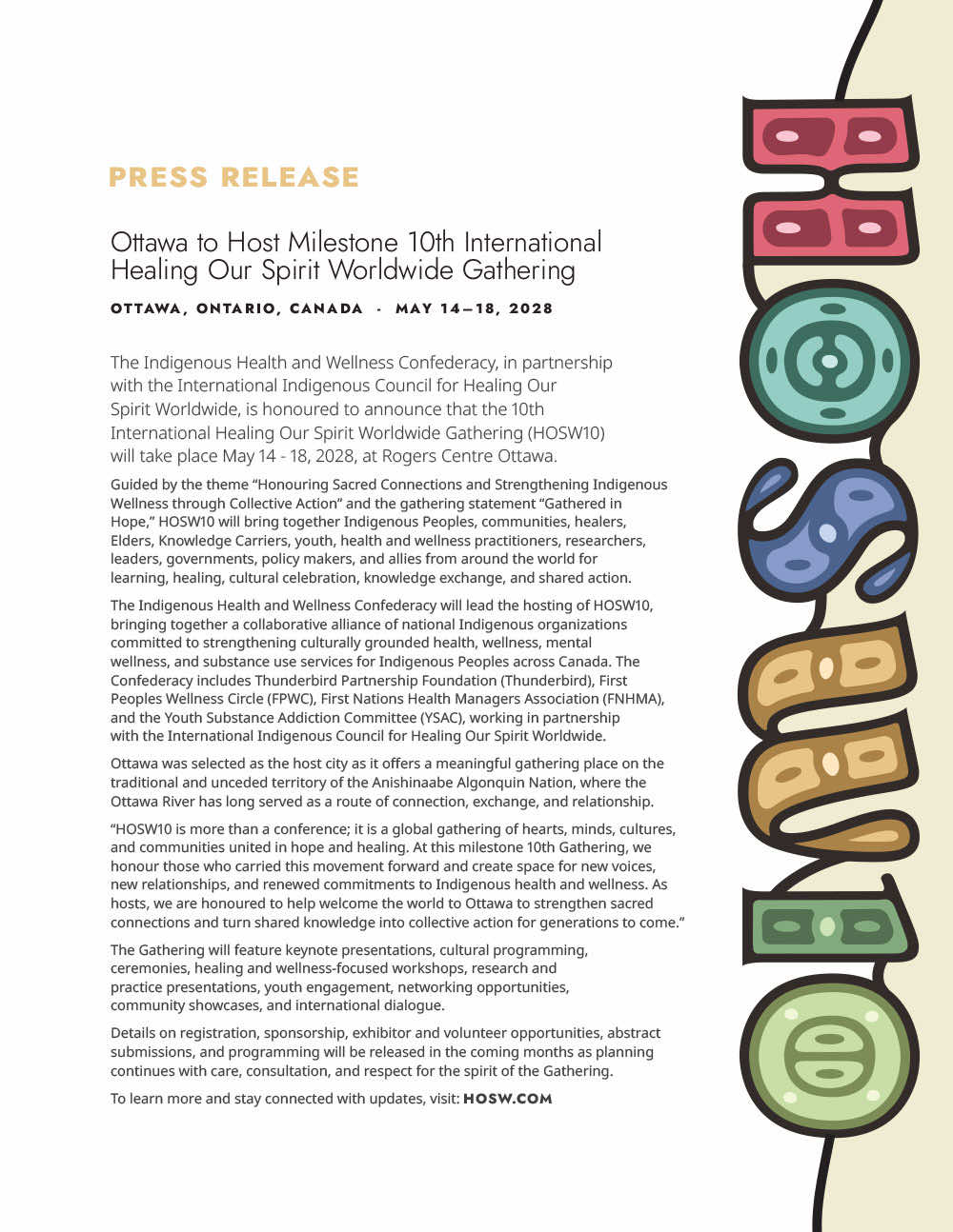 HOSW10 Press Release